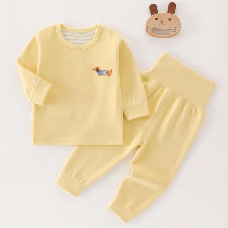 2pcs/set Autumn Winter Thermal Underwear Suit Baby Clothing Sets Boys Girls Pajama Sets Baby Warm Sleepwear Candy Colors Kids Clothes