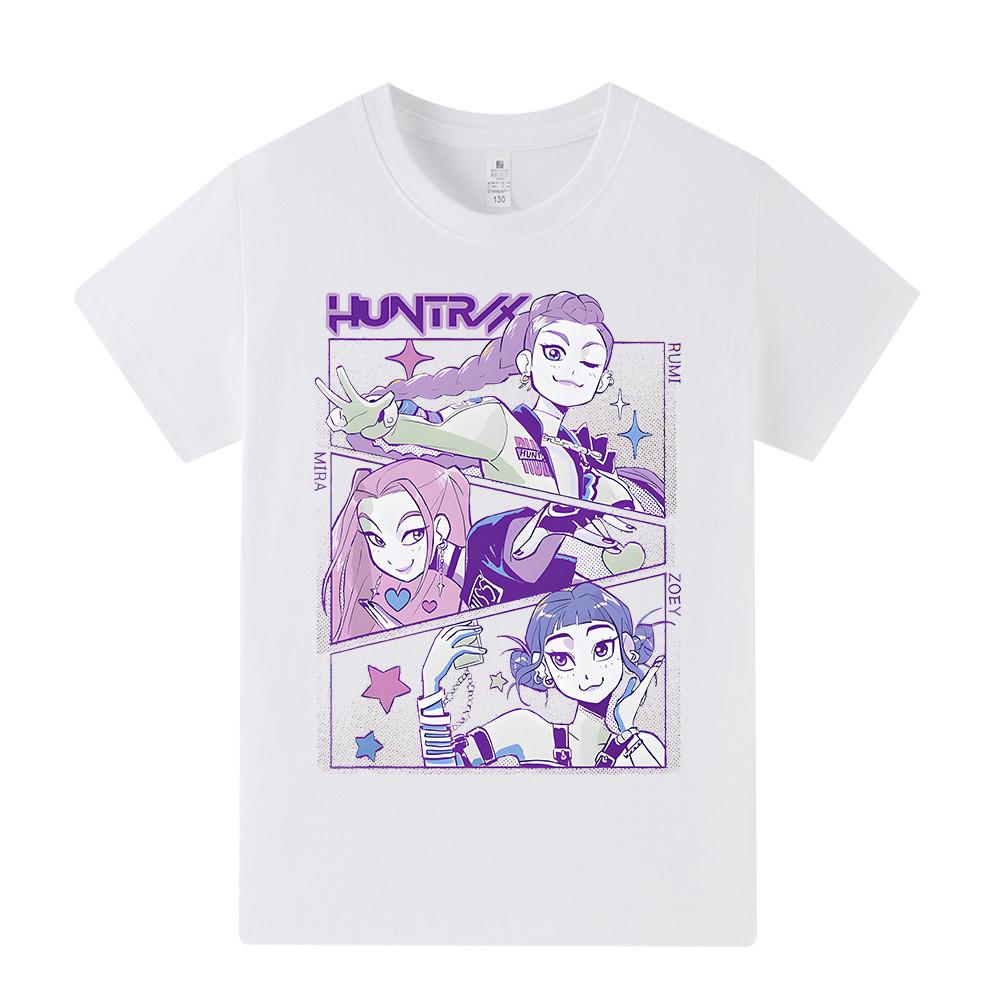 A1196 Kids Boys Girls Kpop Rumi Zoey Mira Print Short Sleeves T-shirt