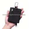 Military Style Compact Coin Purse With Keychain - Lightweight PU Material, Quick Access Zipper