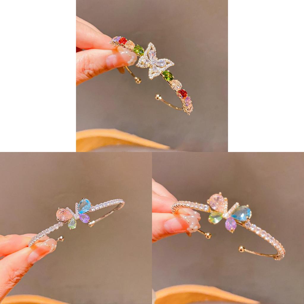 Animal Butterfly Fashion Bracelet With Zircon Stones For Womens Jewelry Accessory