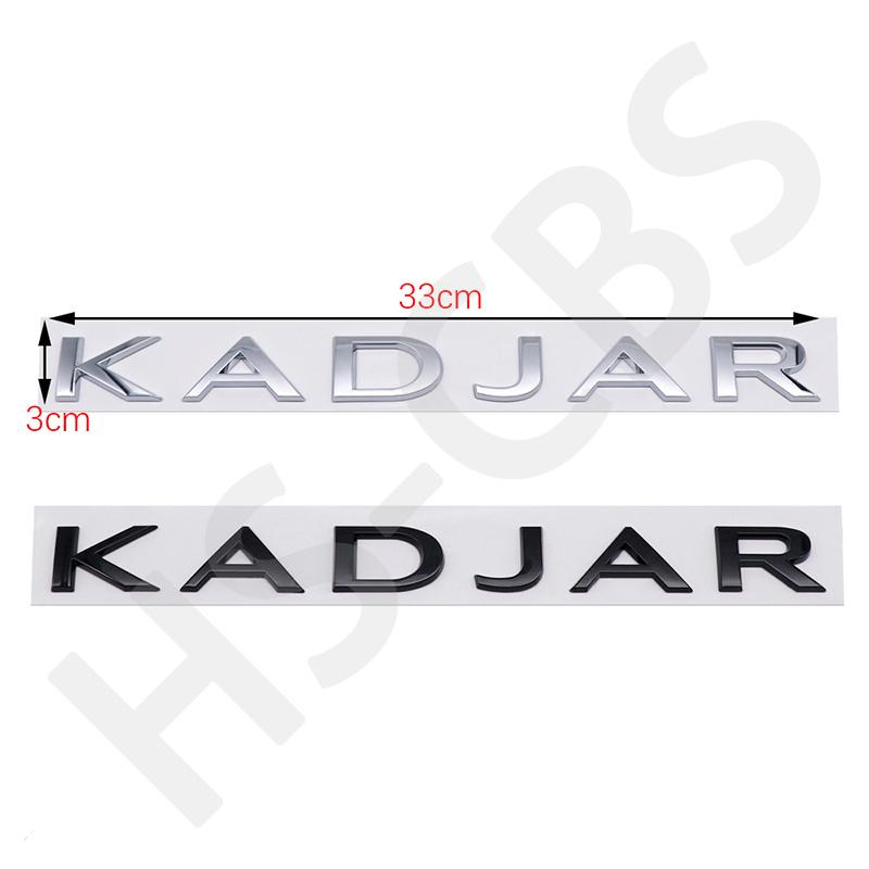 3D ABS KADJAR Buchstaben Wort Emblem Abzeichen Aufkleber Heckklappe Aufkleber Karosserie Heckklappe Logo Auto Styling Zubehör