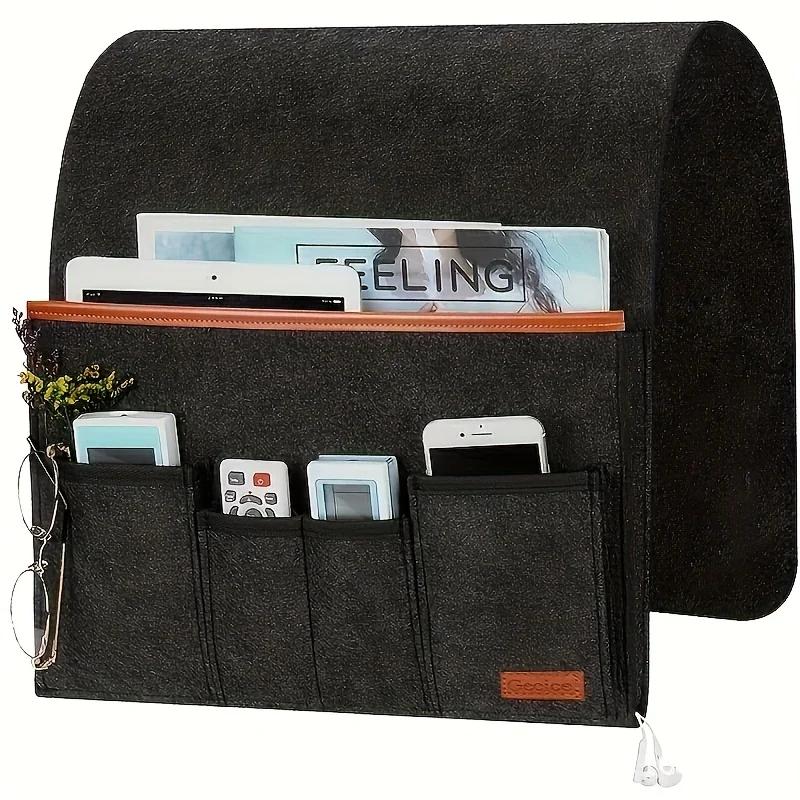 Sturdy Felt Hanging Organizer for Bedside & Dorm Rooms - Multi-Pocket Storage Pouch for Remote Control Books Essentials