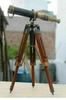Brass Telescope With Wooden Tripod Stand Maritime Nautical Vintage Desk Décor