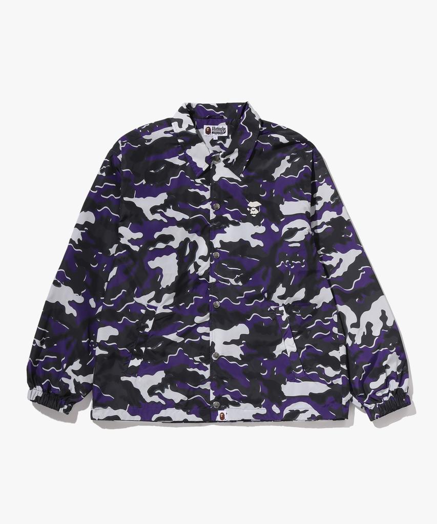 Bape Glitch Woodland Camo Coach Jacket (M) Purple