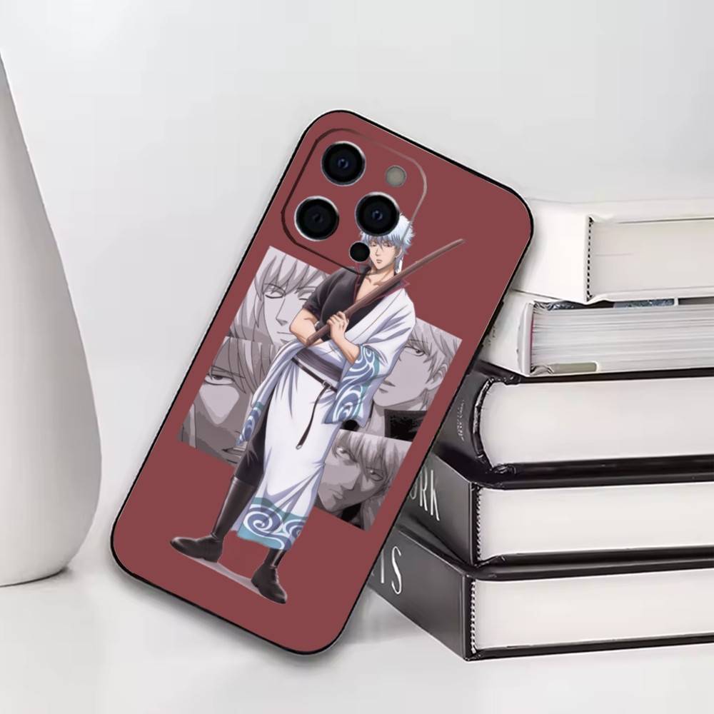 Gintama Sakata Gintoki Phone Case For iPhone17,16,15,14,13,12,11 Plus,Pro Soft Silicone Black Cover iPhone12