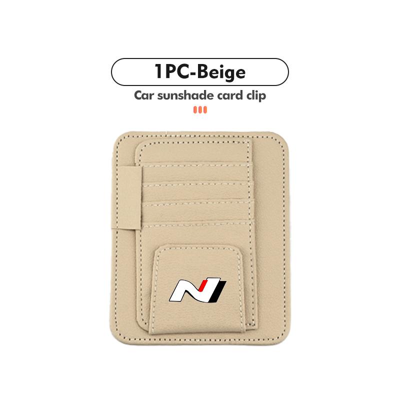 Car Sun Visor Storage Bag Sunglasses Organizer Holder Card Clip For Hyundai N Line I20 I30 Sonata Tucson Azera Elantra Veloster