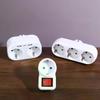 1 To 3 Plug EU Socket Adapter With Switch 16A Plug Adapter Travel Charging German Standard Power Converter For Portugal Turkey