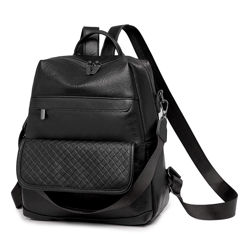 Commuter Backpack Large Capacity Women's Soft Leather Backpack