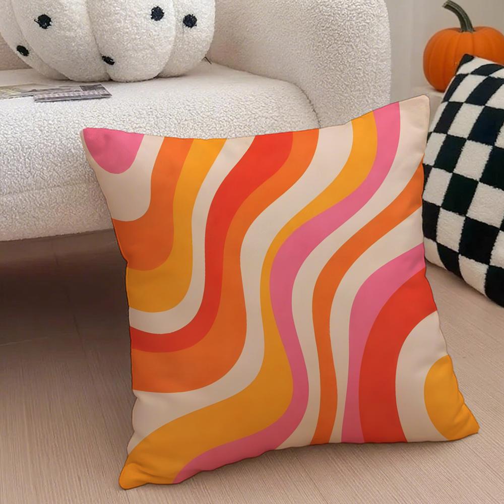 Abstraktes Geometrisches Muster Kunst Kissenbezug Überwurf-Kissenbezug Verdeckter Knopf Langlebiges Polyester Stuhlkissen