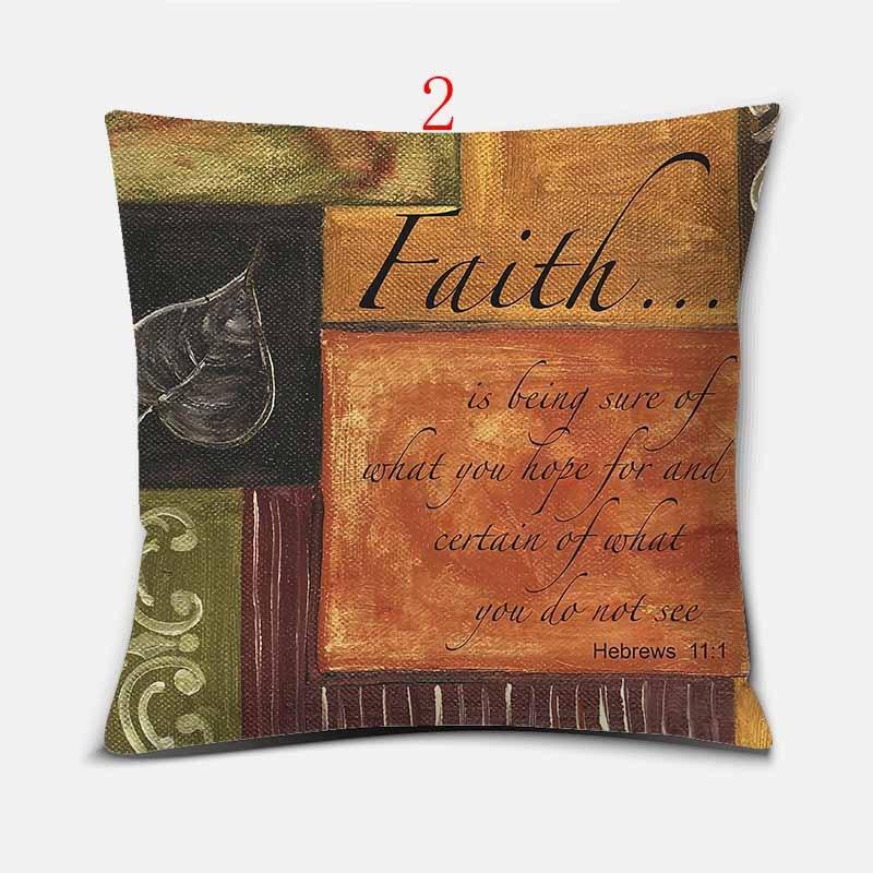 Hope Love Faith Believe Strenght  Print Square Pillowcase Home Decoration Car Sofa Cushion Cover