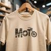 2025 Summer Men's Cotton T-shirt Motocycle Moto Wheel Print Loose Sweat-absorbing Sports Cycling Print Tee Top