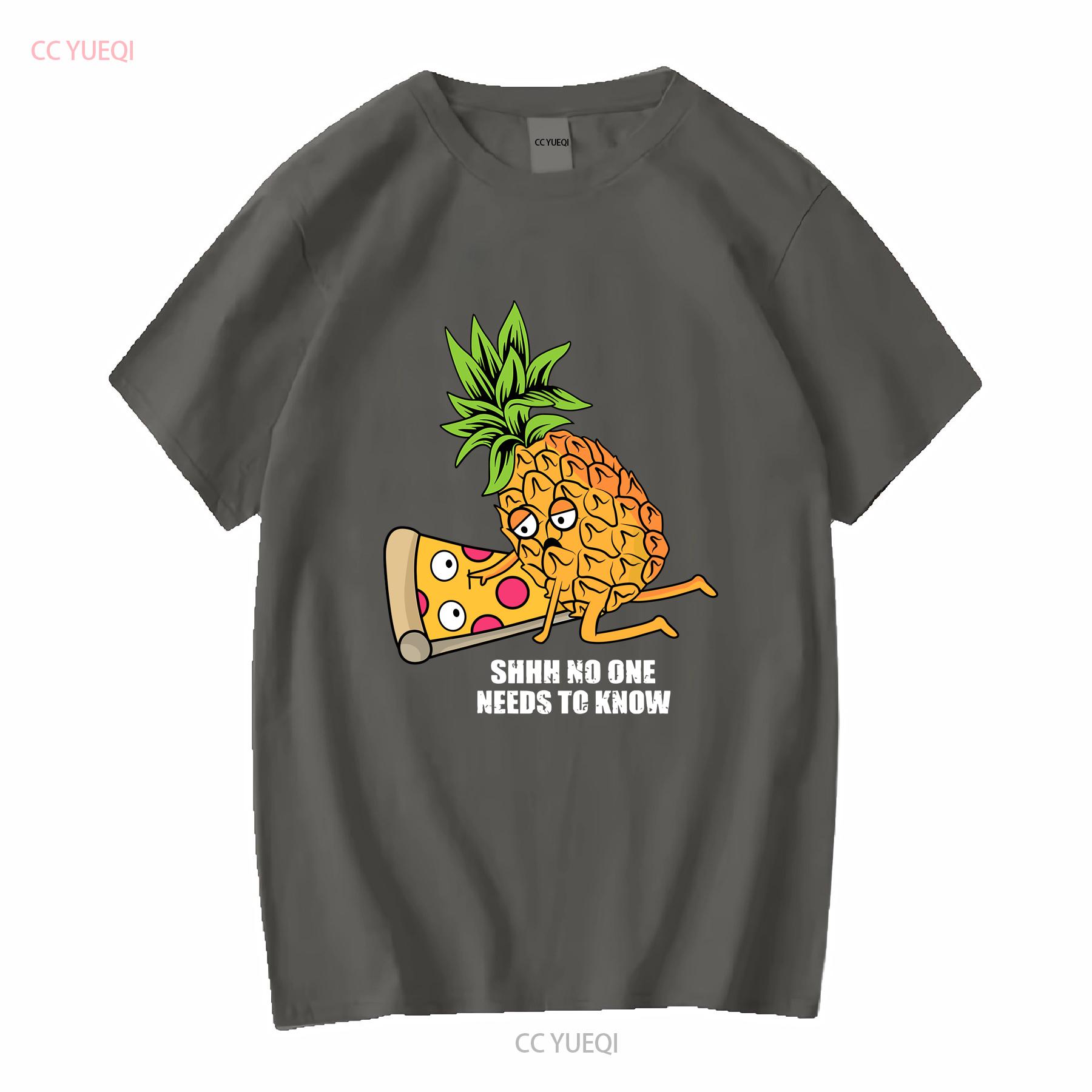 

Pineapple Belongs on Pizza Lover Funny Pun Meme Vintage Men s T Shirt long or short sleeves vintage Washed fashion Casual XL