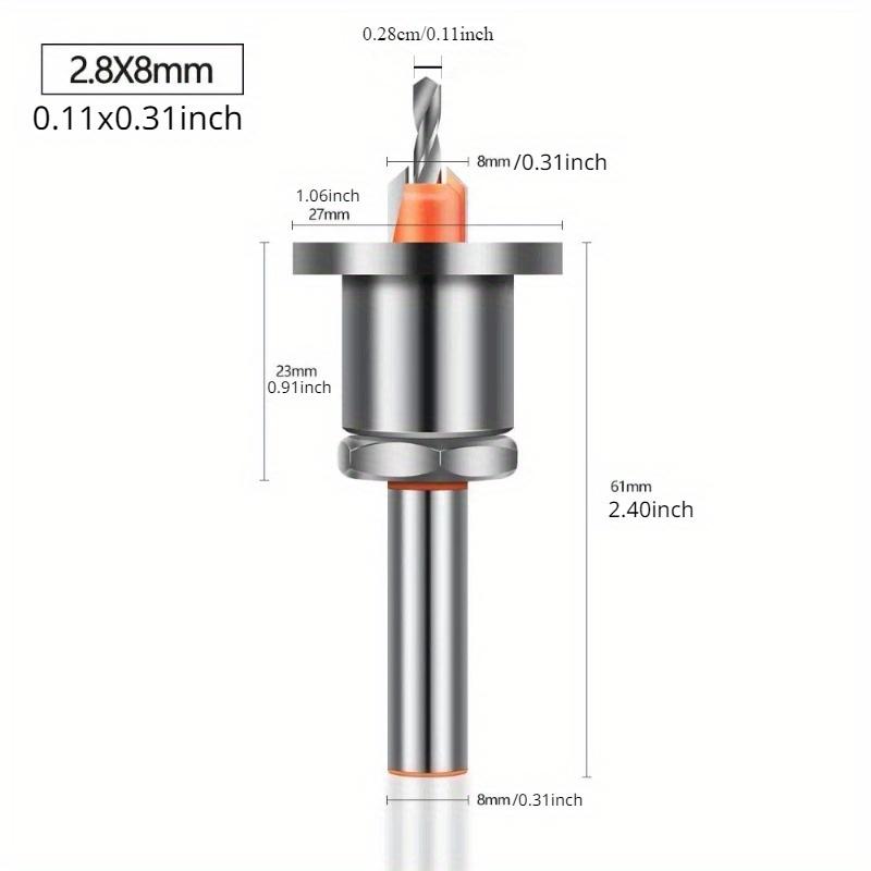 

Сверло с хвостовиком 8 мм Новое сплавное ограничительное зенковочное сверло Фрезерная бита Деревообрабатывающий инструмент 2.8x8