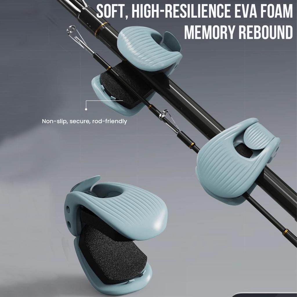 Multifunctional Rod Holder Fishing Rod Clips Fishing Rod Holder Fixer Clip for Various Sizes Fishing Pole