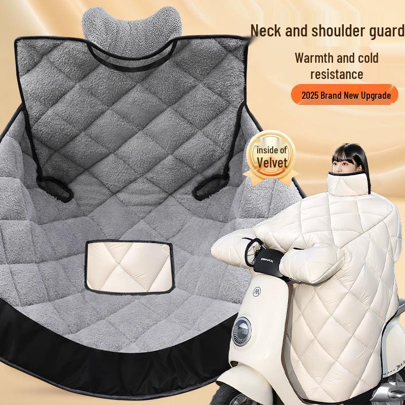 Winter Fleece-Lined Electric Motorcycle Windshield Cover – Waterproof, Windproof, Four-Season Protection