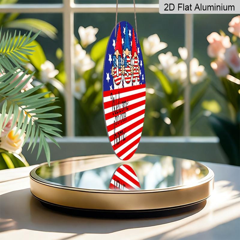 2D Flat Retro Aluminum Wall Stickers in Various Sizes. American Independence Day Themed Door and Welcome Sign with An American Flag Design. Ideal for