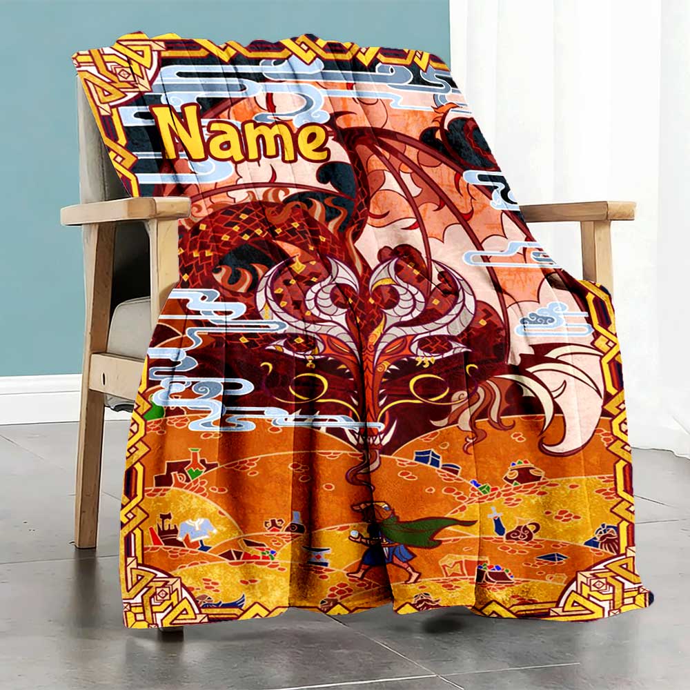 Warnermedia (19) Personalized Name Blanket Cozy Personalized Blanket Soft Warm Cozy Suitable for Sofa Bed Living Room Couch Four Seasons Multipurpose