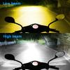 1Pc H4 LED Motorcycle Headlight Bulb 15000Lm BA20D H6 Hi Lo Beam Moto Light 3570 CSP Lens Dual Color White Yellow Scooter Fog Lamp 12V