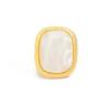 SHIXIN Vintage Exaggerated Square Acrylic Rings for Women Trendy Metal Open Ring Unique Couple Party Banquet Jewelry Accessories
