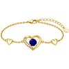 Gold Plated 925 Silver Bracelet with Majestic Blue Crystal - 24K Gold
