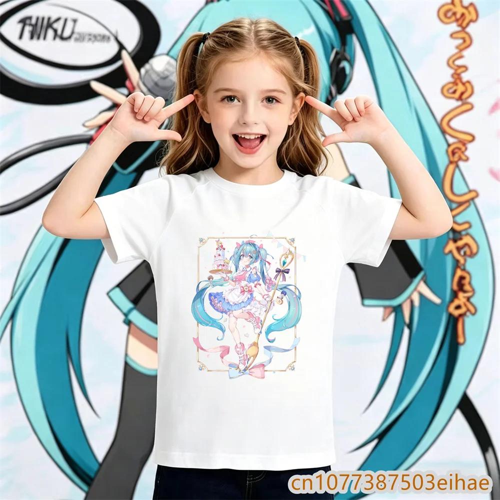 Boys Girls Unisex Tee 2026 Hatsune Miku Y2K Retro Printed Short Sleeve TShirt Comfortable Children Sportswear Street Style Top
