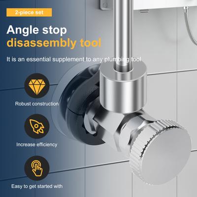 1/2Pcs Plumbing Tools Sturdy Alloy Steel Angle Stop Wrench Professional Plumber Wrench Tools Ergonomic Angle Stop Removal Tool