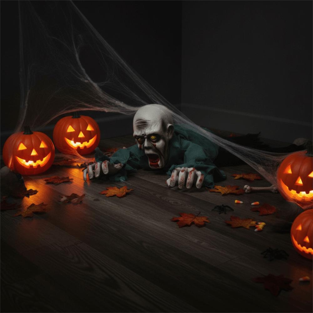 Elektrische Halloween Kriechende Geist Stimme-aktivierte Kletternde Zombie Figur Garten Blutiger Zombie Bar