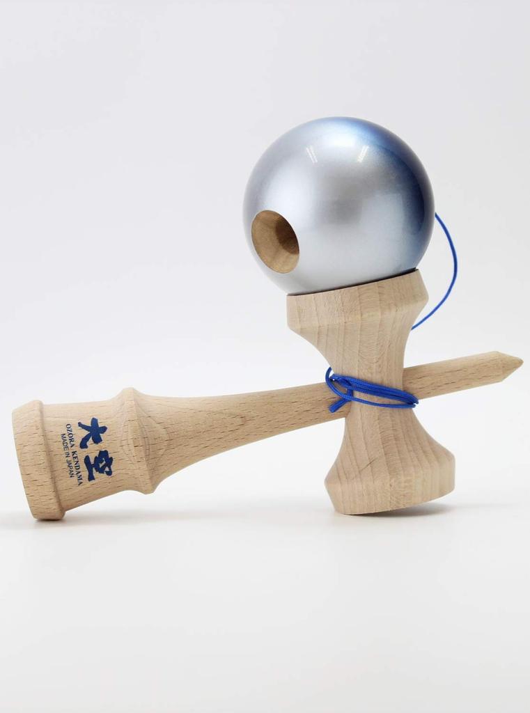 Langs Japan Yamagata Koubou Japan Kendama Association Certified New Competition Kendama Premium Blue Made in Japan (Yamagata Koubou) "Ozora" & Silver,