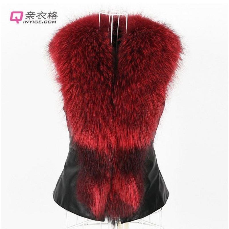 Damen Ärmellose PU-Lederweste mit Kunstpelzkragen Herbst Winter Warme Lässige Oberbekleidung