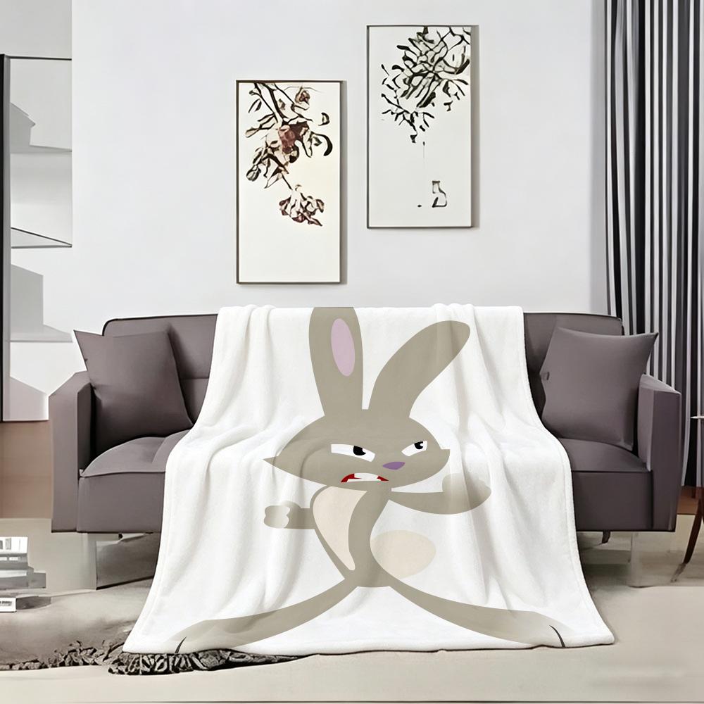 Kids Cartoon S-Skunk Fu Throw Lightweight 240G Flannel Blanket Soft Skin-Friendly For Summer Cooling