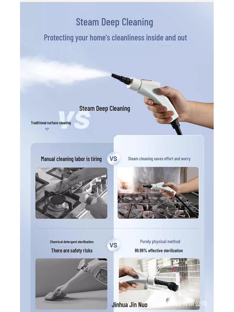 High-Temp, High-Pressure Kitchen Steam Cleaner - Compatible with US & EU Standards