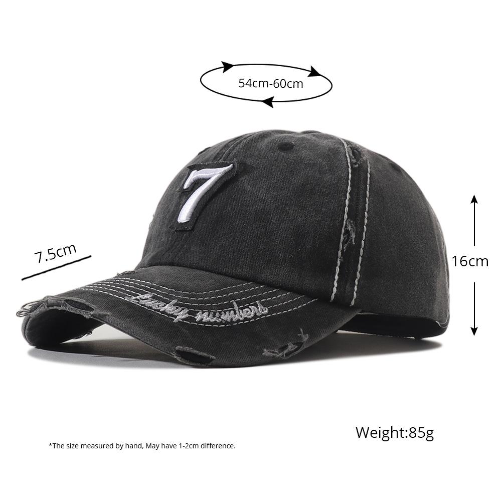 Men‘S Number 7 Embroidered Baseball Cap Women Sun Visor Hat Vintage Washed Cotton Dad Hats For Men Streetwear Snapback Caps
