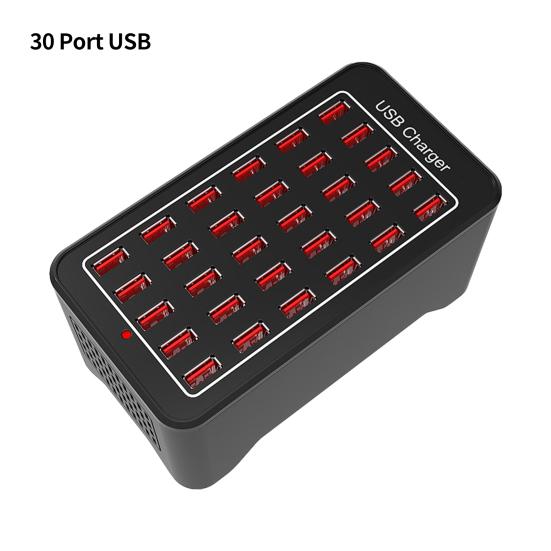 Multi-port Charger 100W Anti-corrosive Automatic Recognition Intelligent Cooling UK Plug 10/15/20/25/30 Ports