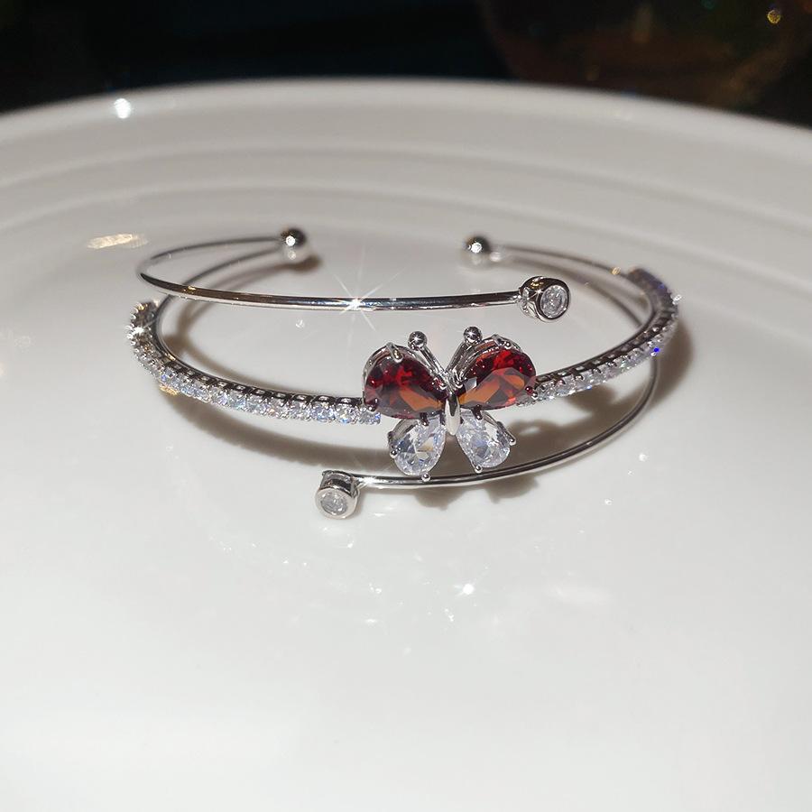 Zircon Bow Cuff Bracelet for Women Korea Luxury High-grade Charm Bracelet Fashion Personality Wedding Dainty Accessories