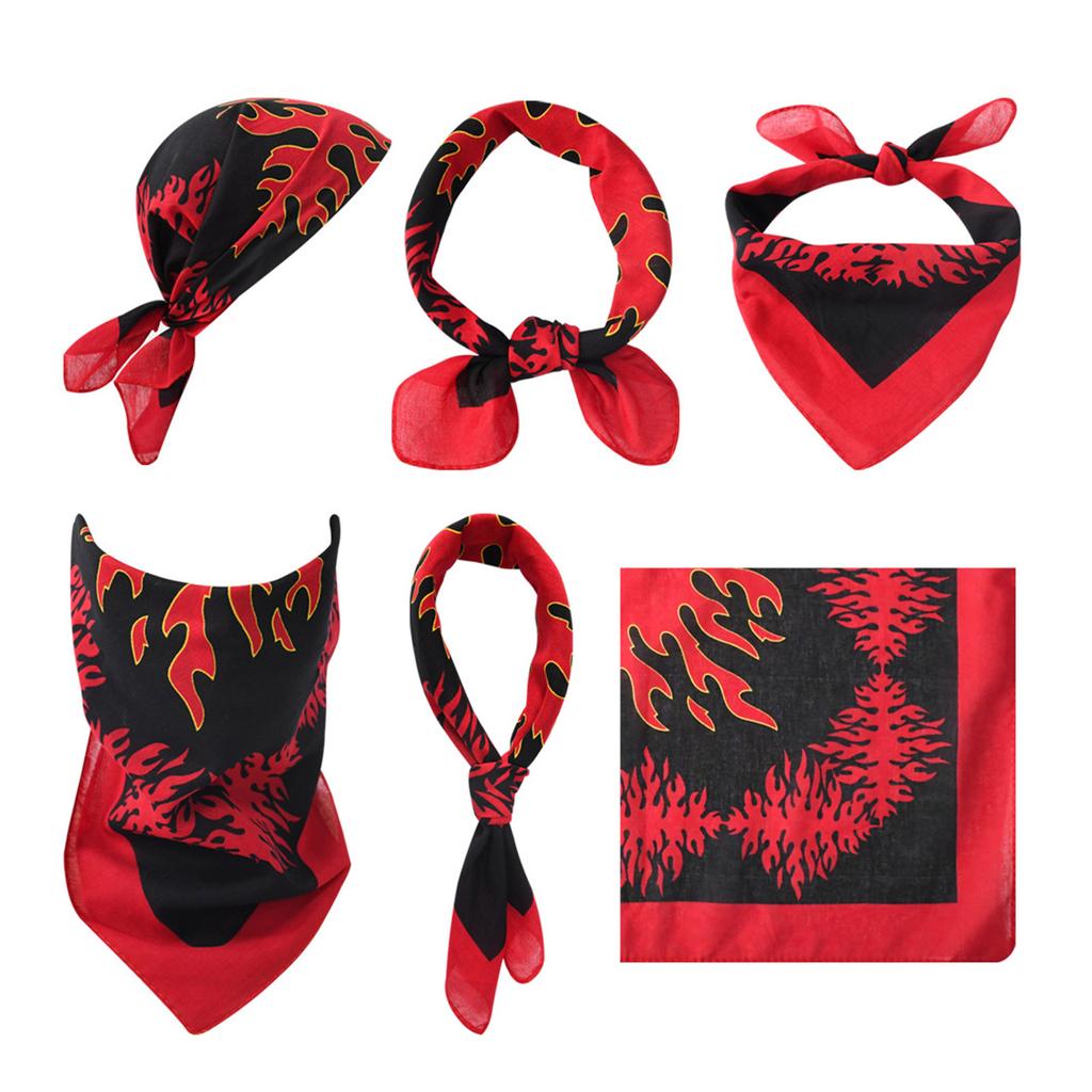 21'' Flames Bandana Huvudduk Turbaner för Kvinnor Män Street Style Turban Unisex Huvudomslag Bandana Eldmönster