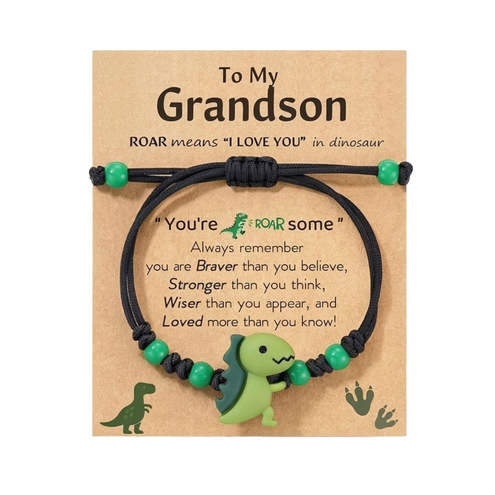 Маленький Динозавр Ручной Работы Регулируемый Браслет One Size