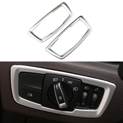 For BMW X1 F48 2016 - X2 F39 LHD Headlight Switch Frame Cover Head Lamp Adjust Panel Decoration Sticker Interior Accessories