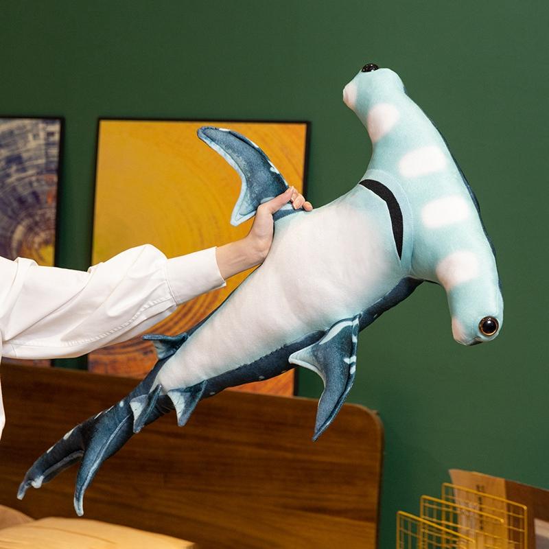 Cute Hammerhead Shark Ocean Animal Stuffed Plush Toy Simulated Hammer Shark for Ocean Enthusiasts Halloween Christmas Decor