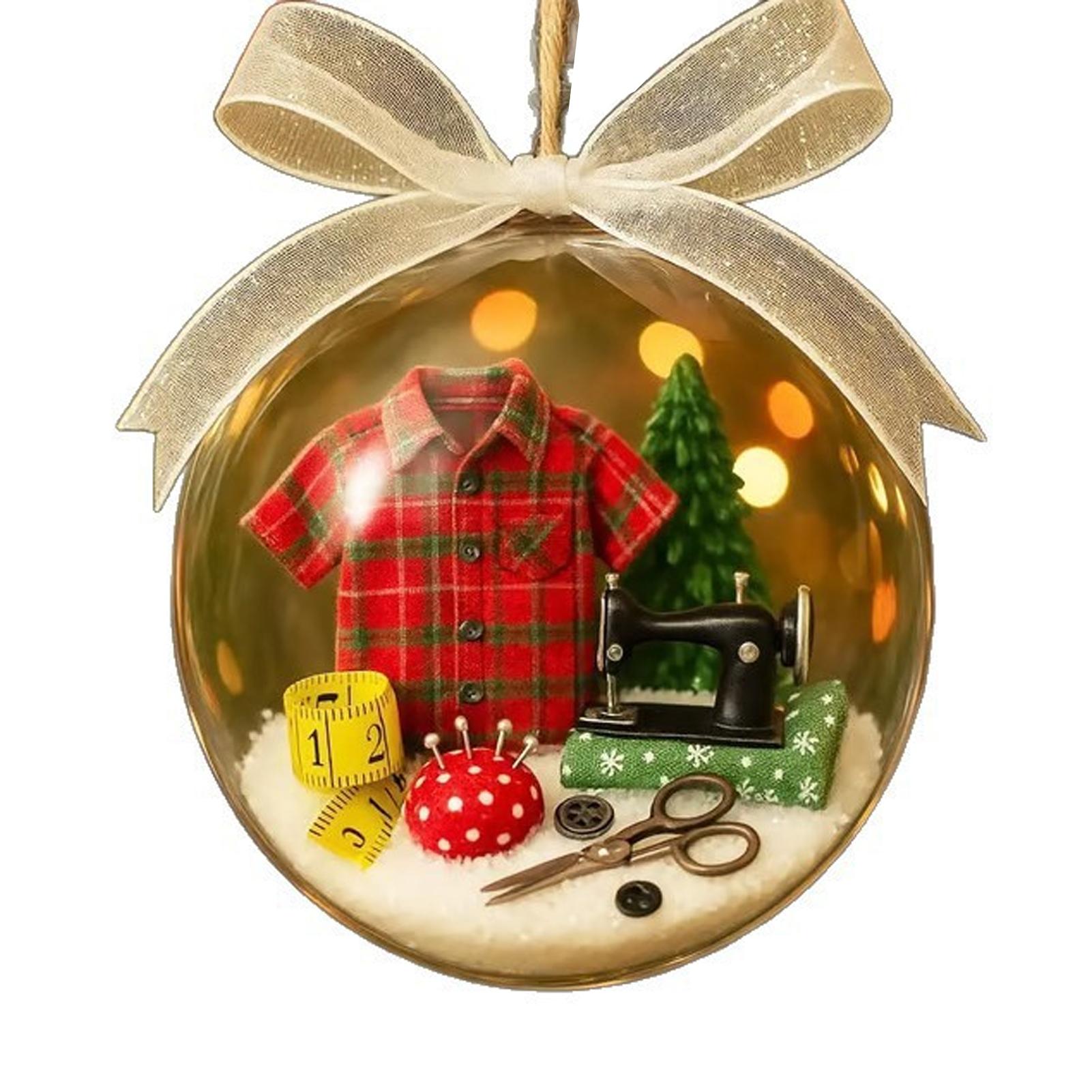 

1PC Sewing Ball Christmas Holiday Snowball Exquisite Design, for Indoor and Outdoor Christmas Atmosphere