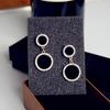 Trendy Black Diamond Stud Earrings: Korean Style Fashion Jewelry