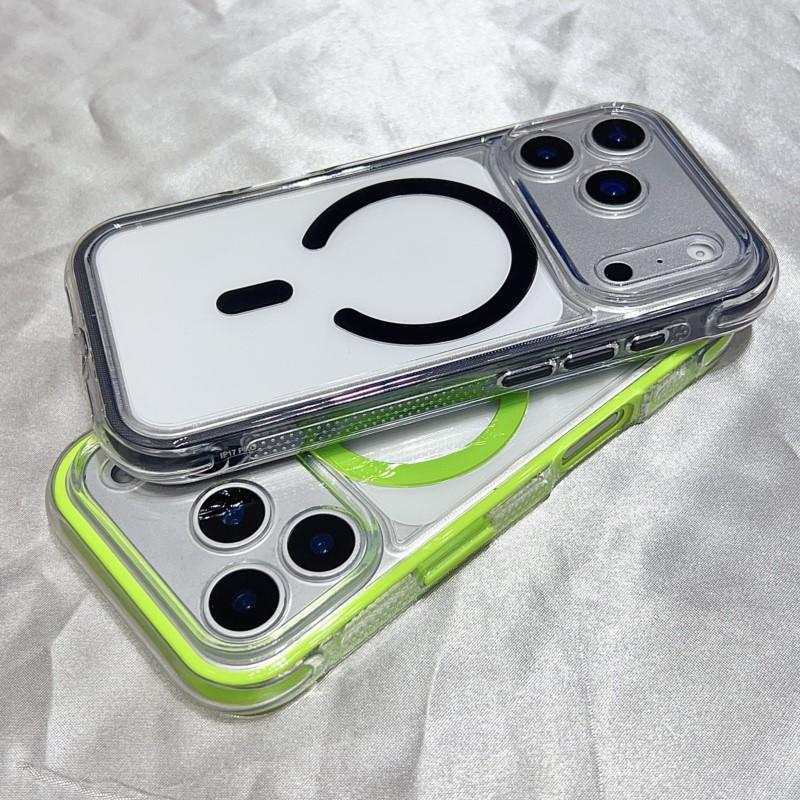 Custodia Morbida in Silicone Trasparente con Paraurti per iPhone 17 Air 16 16E 15 14 Plus 13 12 11 Pro Max Per Magsafe Cover Antiurto