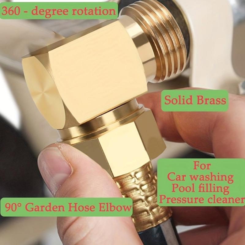 L Shaped Garden Hose Fittings 3/4Inch 90 Degree Hose Swivel Elbow Connector for Irrigation and Car Washing Enduring