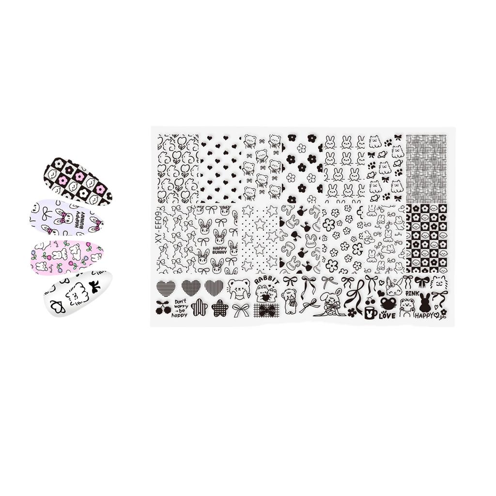 Professional Nail Stamping Plates Floral French Tip Art Templates Stainless Steel For DIY Home Manicure Reusable Tool