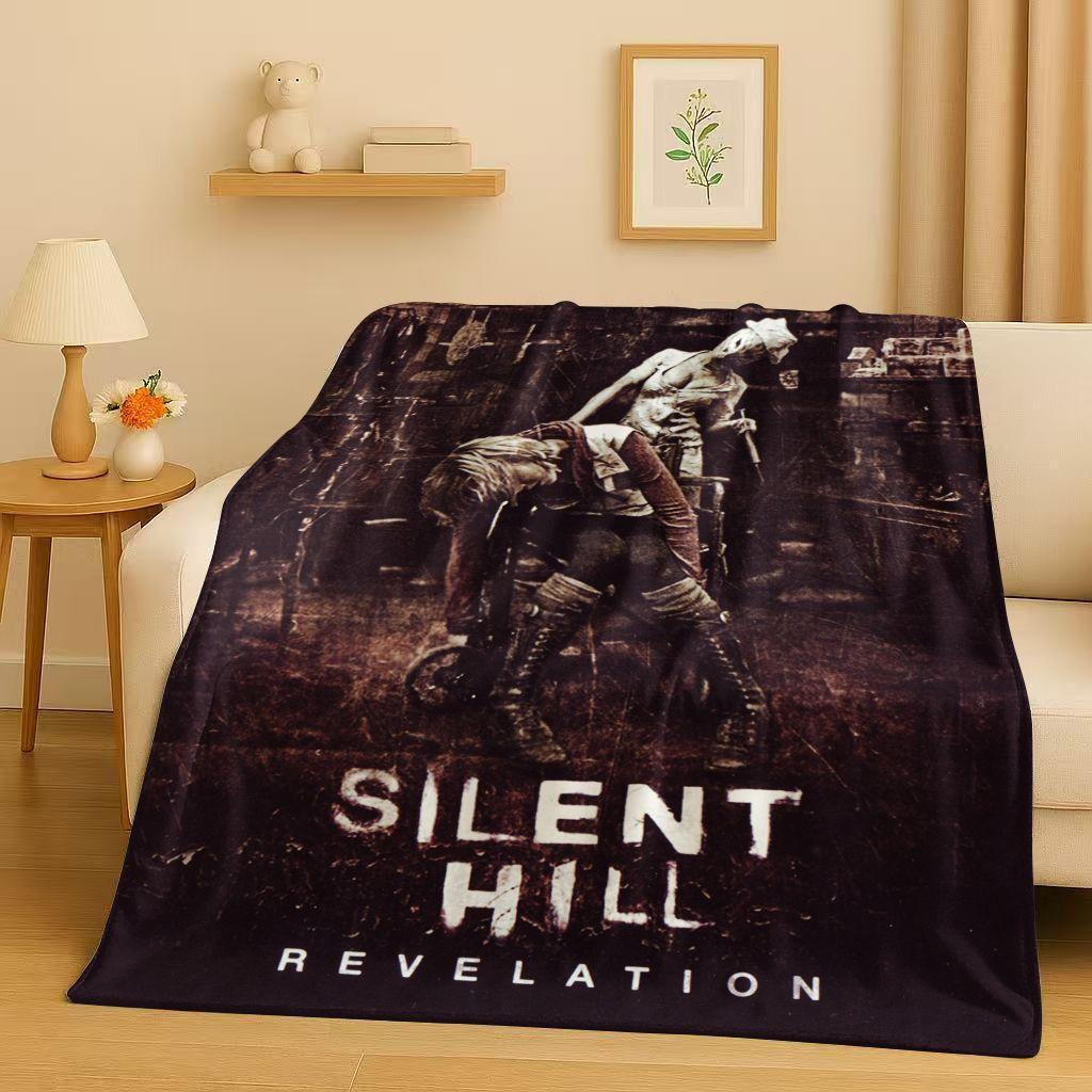 Classic Game Silent Hill Pyramid Head Horror Movie Flannel Blanket,Ultra Soft Warm Plush Throw for Home Bedroom Bed Sofa Cover