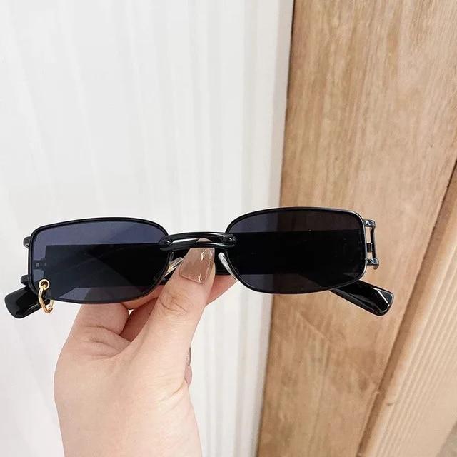 Sunglasses Luxury  Square Eyeglasses Vintage Metal Black Lenses Brown Men Womens Sun Glasses Outdoor Travel Driving Glasses