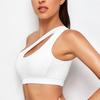 Damen Sport-BH Push Up Fitness BHs One-Shoulder Stoßfest Yoga BH Schwarz Weiß Yoga Lauf BH Sexy Weste