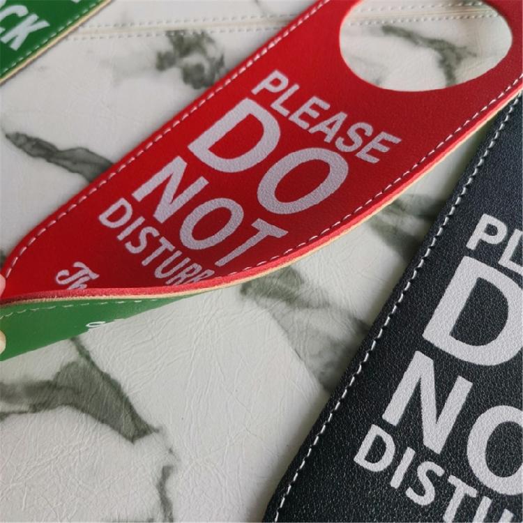 Reuseable PU Leather Double Sided Office Door Sign For Meeting Room Privacy Do Not Disturb Knock Please Hanging Sign