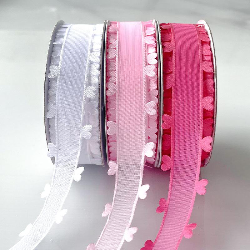 2,5 cm Nou Panglică de Dragoste de Ziua Îndrăgostiților Cutie Cadou DIY Accesorii Lucrate Manual Panglică 3,8 cm Fundă Pliată Material Panglică Fundă Panglică DIY Floare Lucrată Manual