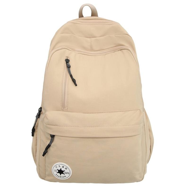Schoolbag Solid Color Simple Backpack Men's and Women's Trend Original School Bag Students Commuting Light Travel Backpack