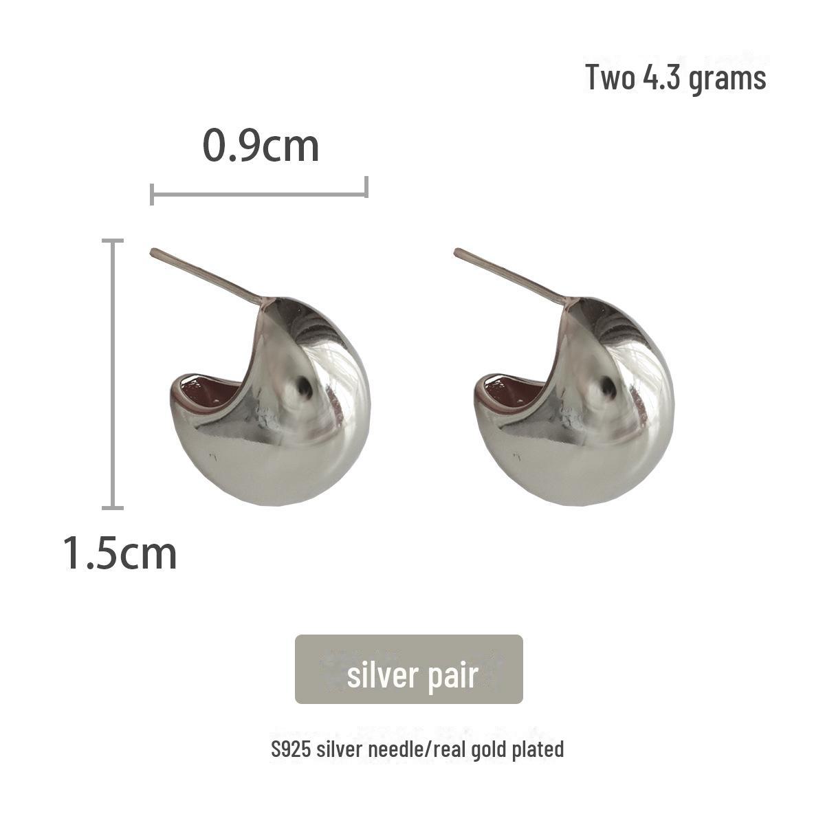 

Изысканные маленькие серебряные серьги-бобы – минималистичные металлические украшения для женщин